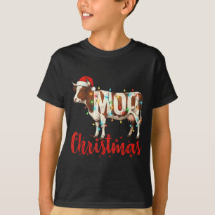 T-shirt Noël Moo Vache Drôle Amoureux Bovins Agriculteur A
