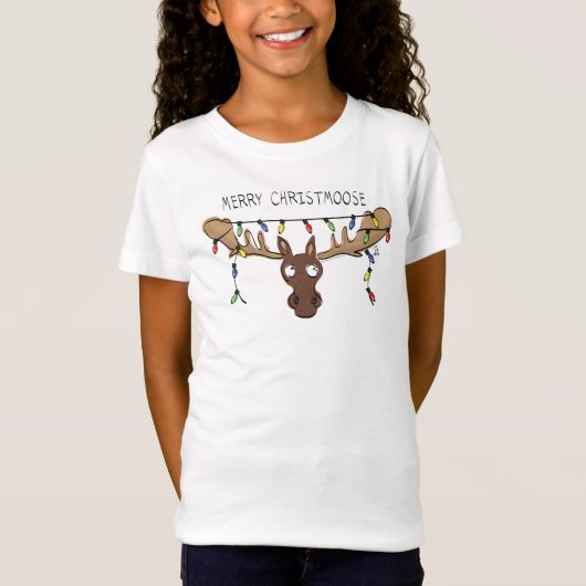 T-Shirt Noël Moose mignonne drôle animal de vacances (Devant)