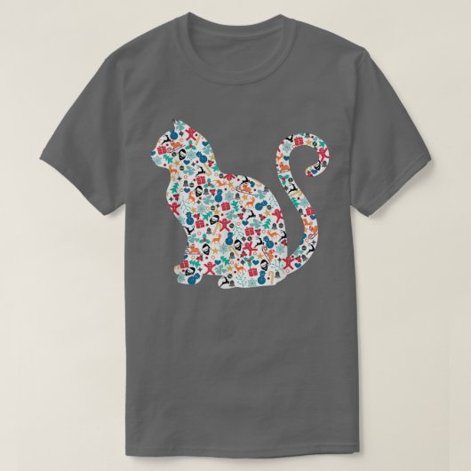 T-shirt Noël Motif Chat Noël (Design devant)