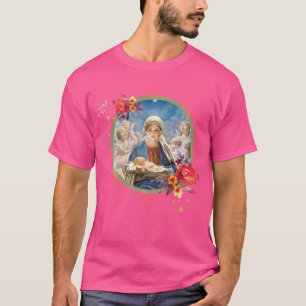 T-shirt Noël Nativité étoile Béni Mère Marie Jésus