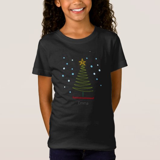 T-Shirt Noël Noël Joyeux arbre vert (Devant)