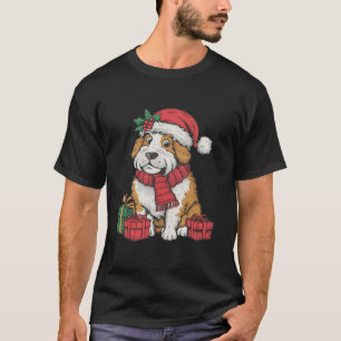 T-shirt Noël Noël Noël Noël Chapeau Chien de Noël T Chemis