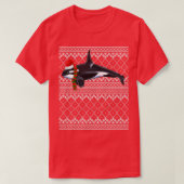 T-shirt Noël Noël Santa Hat Orca Tueur Baleine Noël laid  (Design devant)