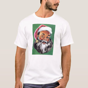 T-shirt Noël noir du Père Noël afro-américain