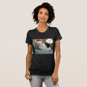 T-shirt Noël noir et blanc Kitten (Devant entier)