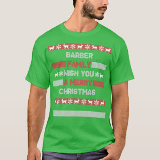 T-shirt Noël Nom de famille Noël Noël Père Noël Barber Fam