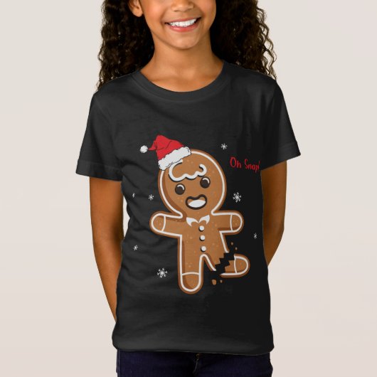 T-Shirt Noël Oh Snap Gingerbread Cookie (Devant)