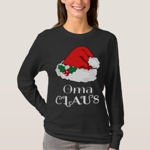 T-shirt Noël Oma Claus Correspondant Pyjama Santa Hat X ma