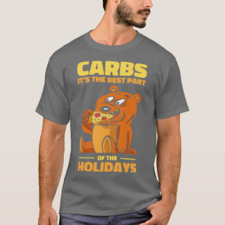 T-shirt Noël Ours Carbes Vacances Pizza Restauration rapid