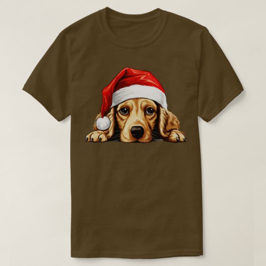 T-shirt Noël Peeer Cocker Spaniel Chien (Design devant)