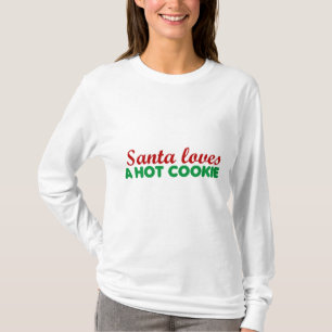 T-SHIRT NOËL "PÈRE NOËL AIME UN BISCUIT CHAUD" DRÔLE