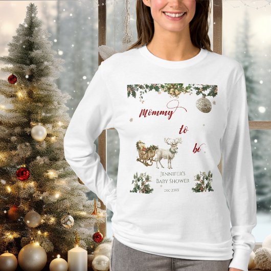 T-shirt Noël Père Noël Bébé Hiver Deer Maman À Être