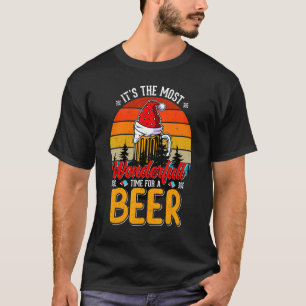 T-shirt Noël Père Noël Boire la bière merveilleuse heure