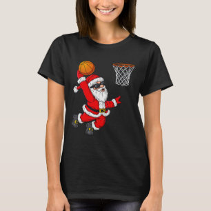 T-shirt Noël Père Noël Dunking Un Basket Garçons Ki