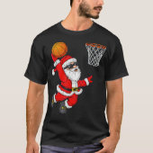 T-shirt Noël Père Noël Dunking Une idée cadeau cool bas (Devant)