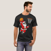T-shirt Noël Père Noël Dunking Une idée cadeau cool bas (Devant entier)