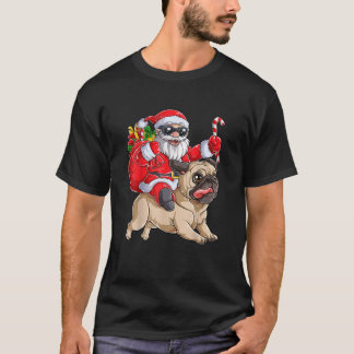 T-shirt Noël Père Noël équitation Carlin Noël garçons fill