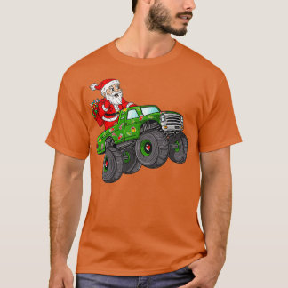 T-shirt Noël Père Noël équitation dans Monster Truck Boys