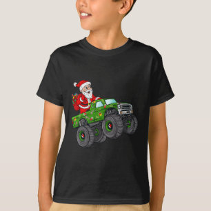 T-shirt Noël Père Noël équitation dans Monster Truck Boys