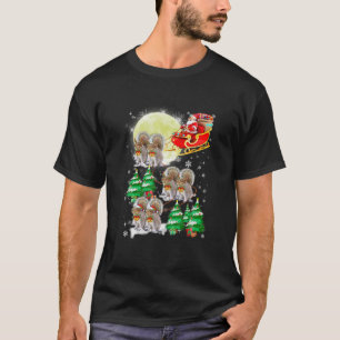 T-shirt Noël Père Noël équitation Écureuil drôle Équireuil