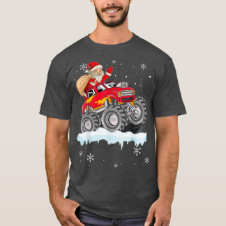 T-shirt Noël Père Noël équitation Monster Camion Garçons K