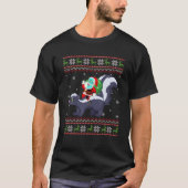 T-shirt Noël Père Noël équitation Skunk Drôle moche Xmas S (Devant)