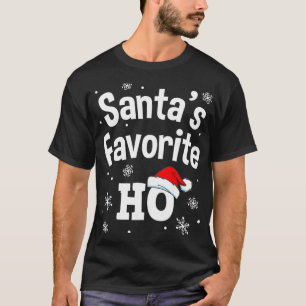 T-shirt Noël Père Noël Favori Chemise Ho, Adulte Naughty