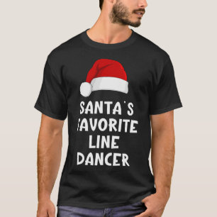 T-shirt Noël Père Noël Favori Line Dancer Funny Danci