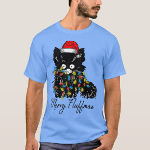 T-shirt Noël père Noël fée de chat lumières xmas appar hiv