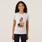 T-Shirt Noël Père Noël Goldendoodle (rouge or) Chien migno (Devant entier)