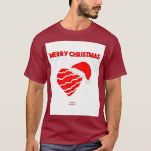 T-shirt Noël Père Noël Heart Homme Maroon Basic T Shirt