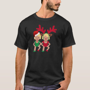 T-shirt noël père Noël jumeaux émoji
