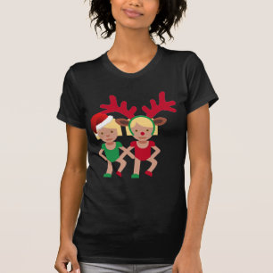 T-shirt noël père Noël jumeaux émoji
