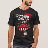 T-shirt Noël Père Noël Rouge Plaid, Cher Père Noël Je Peux (Devant)