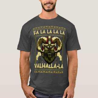 T-shirt Noël Père Noël Viking Fa La La La Valhalla La