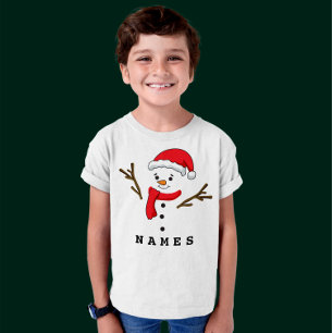 T-shirt Noël personnalisé Funny Snowman Kid Boy