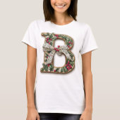 T-shirt Noël personnel initial Holly (Devant)