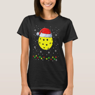 T-shirt Noël Pickleball Santa Hat