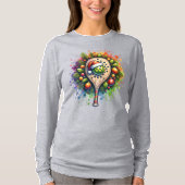 T-shirt Noël Pickleball Santa Hat Pine Holly Feuilles (Devant)