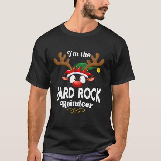 T-shirt Noël PJS Rock dur XMas Reindeer Matching Lon (Devant)