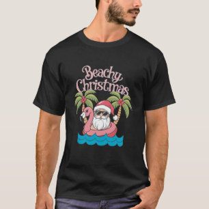 T-shirt Noël Plage Tropicale Vacances Santa Plage
