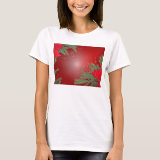 T-shirt Noël Poinsettia Rouge
