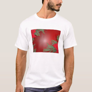 T-shirt Noël Poinsettia Rouge