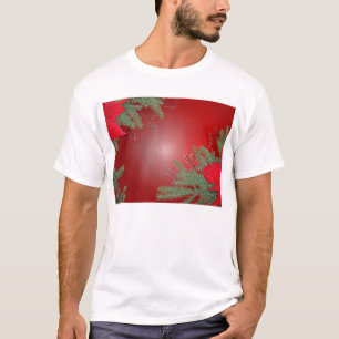 T-shirt Noël Poinsettia Rouge