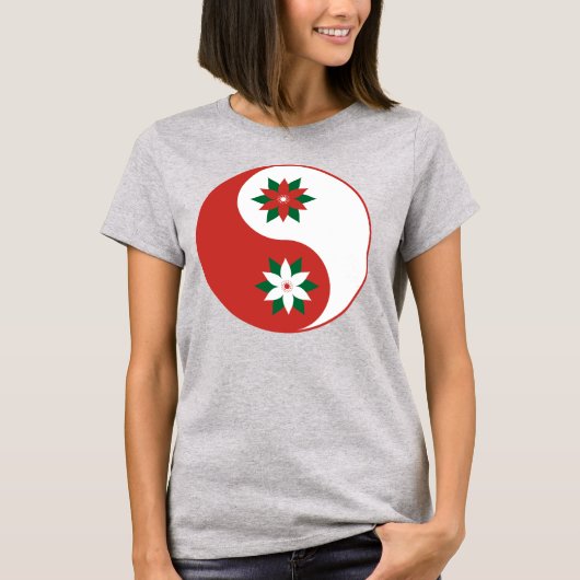 T-shirt Noël Poinsettia Yin Yang (Devant)