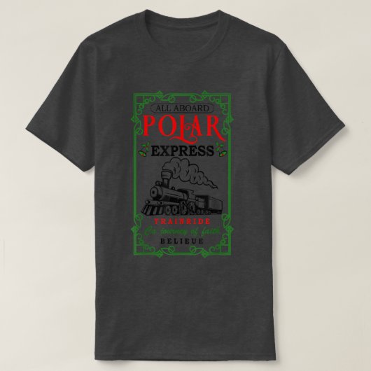 T-shirt Noël Pôle Nord Express Polaire Tous à l'étranger N (Design devant)