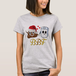 T-shirt noël poop emoji papier toilette meilleur copains