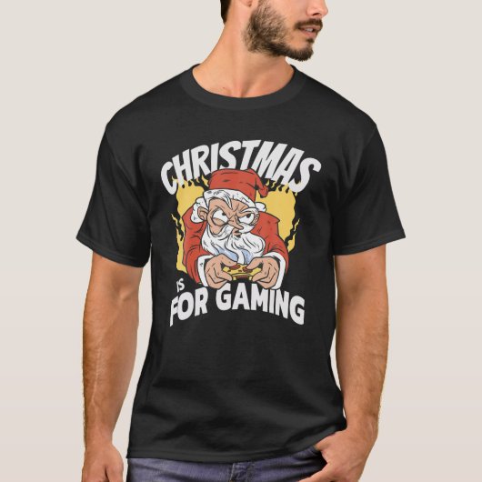 T-shirt Noël Pour Jouer Funny Gamer Père Noël Video Ga (Devant)