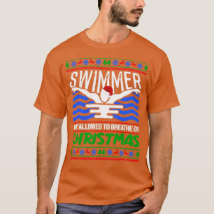 T-shirt Noël Présent Nager Noël Nager Sport