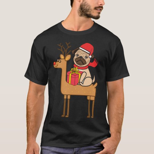 T-shirt Noël Pug (Devant)